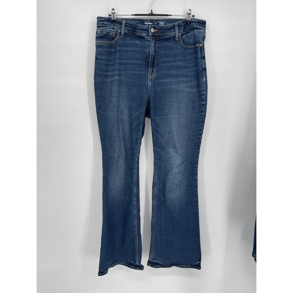 Old Navy 14 Flare Jeans Womens Blue Higher High-Rise Secret-Smooth Pockets